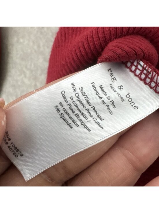 Rag and Bone Long Sleeve Top Womens Medium Pima Cotton Ribbed Knit Crewneck - Picture 8 of 9